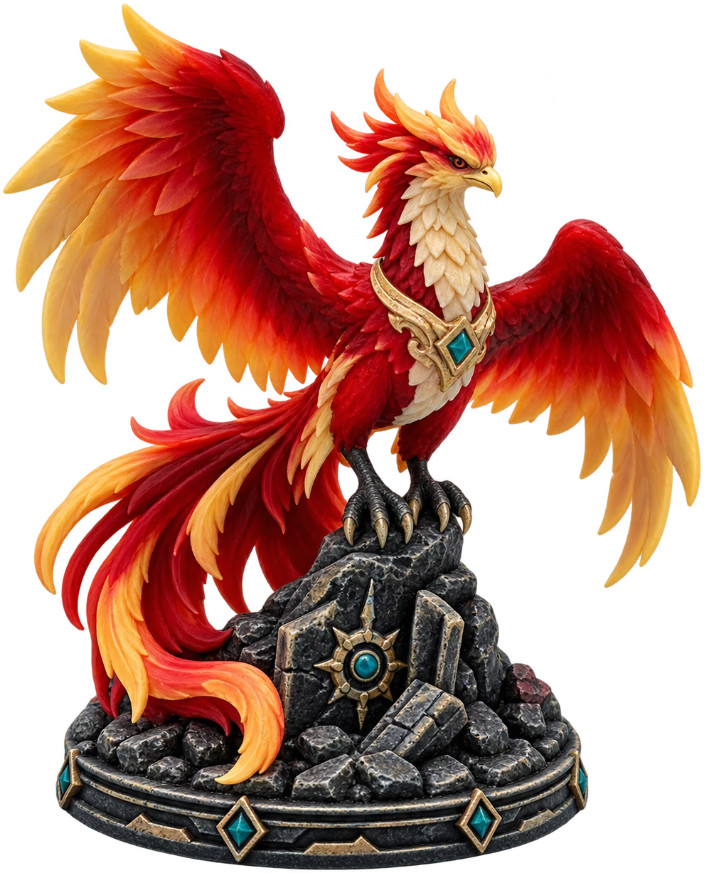 Phoenix print shown in a 60 mm size illustration
