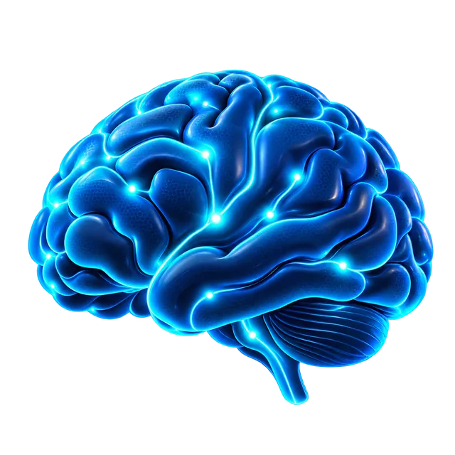 Glowing PrintNext Intelligence brain
