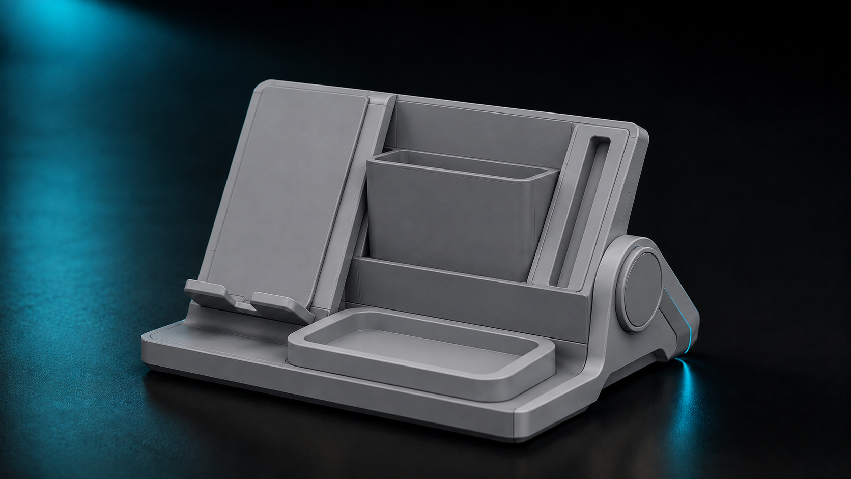 Neutral 3D model preview of the approved desk organizer