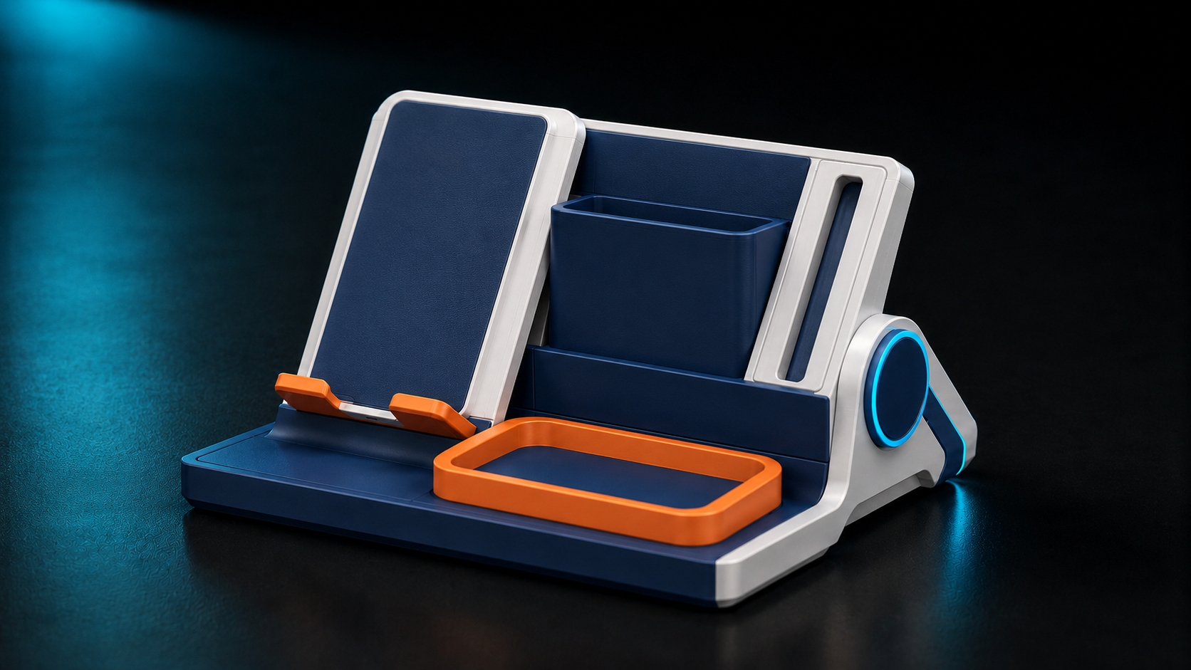 Color Studio color sweep revealing the colored desk organizer model