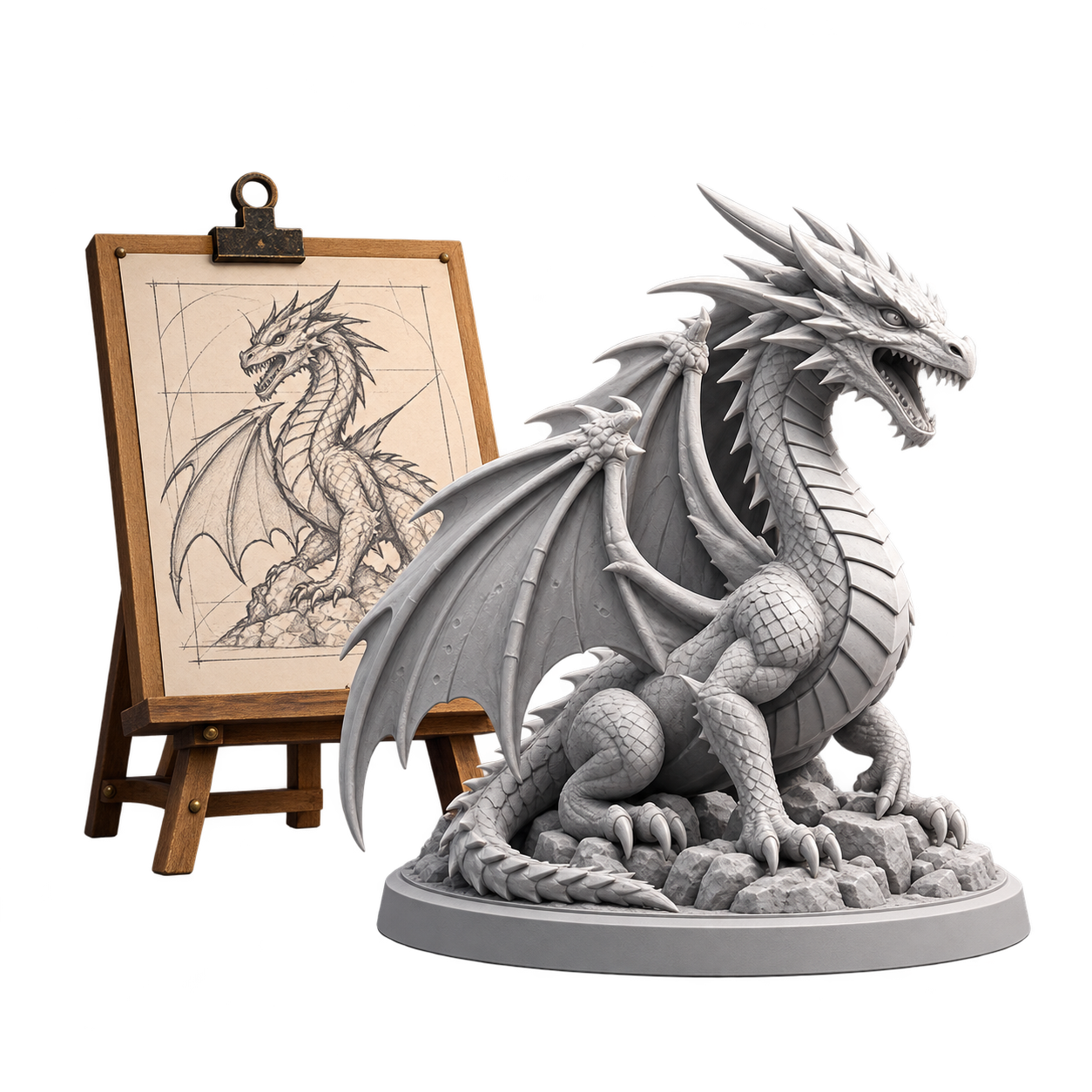 Illustrated create or choose the model stage in a connected 3D printing workflow