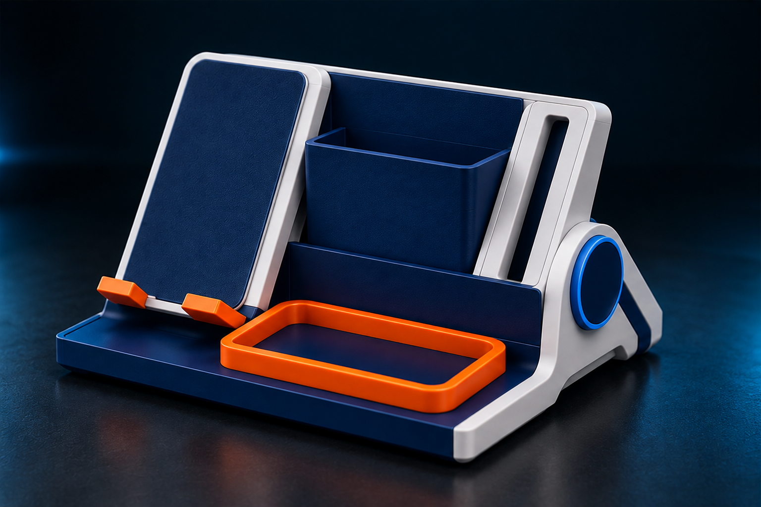 Color Studio color sweep revealing the colored desk organizer model