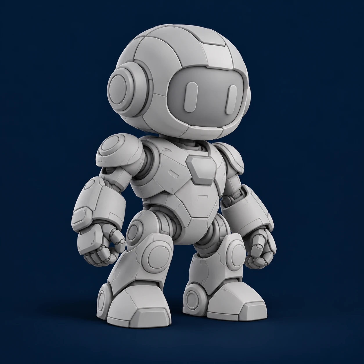 Illustration of an uncolored gray robot model