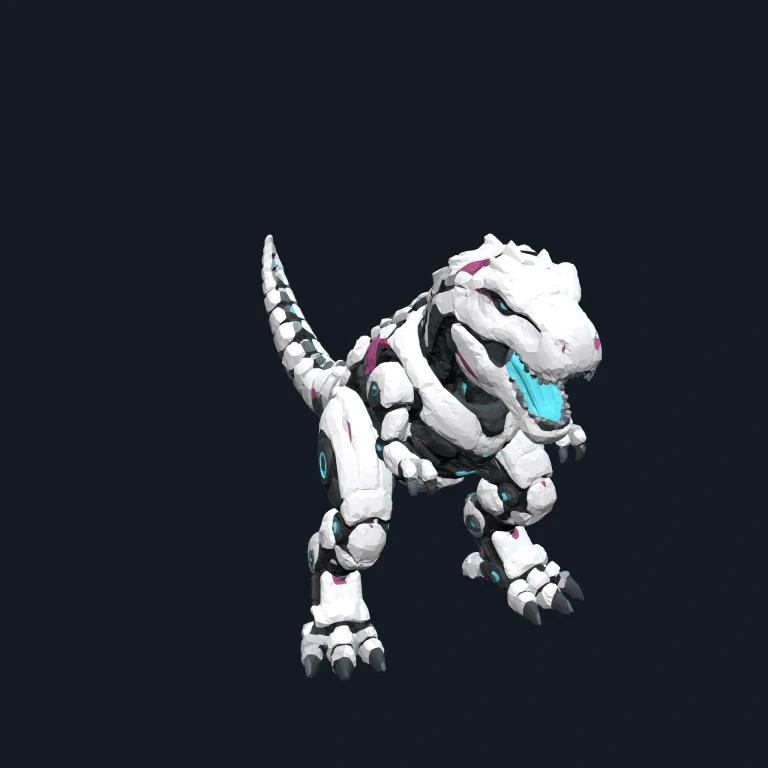 Neon Mecha T-Rex 3D model preview
