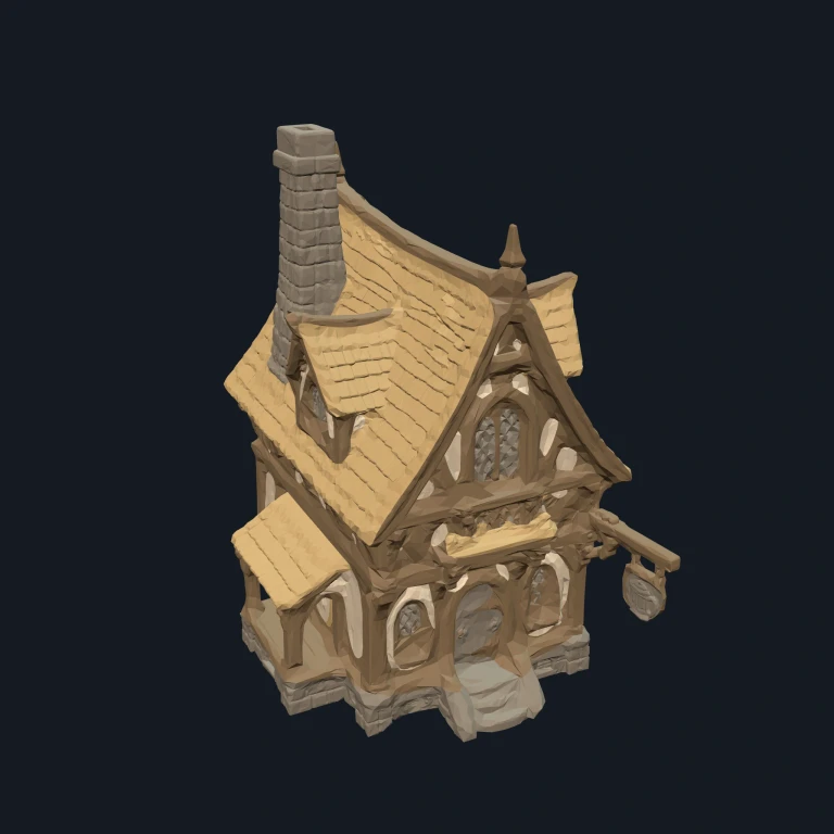 Whimsical Fantasy Tavern – Multicolor 3D Print 3D model preview